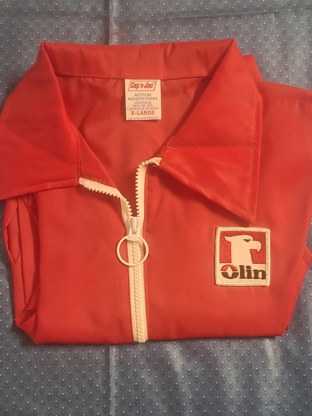 Cap'n Jac Bright Red Jacket with Olin Patch